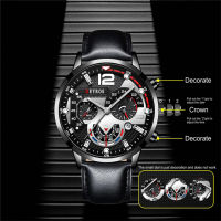 【cw】Fashion Mens Sports Watches Luxury Leather celet Quartz Calendar Watch For Men Business Casual Luminous Clock reloj hombre 【hot】