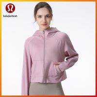 ◆ แจ็กเก็ตกีฬาโยคะ Lululemon กระเป๋าด้านข้างเสื้อโค้ตมีฮูด Cx712