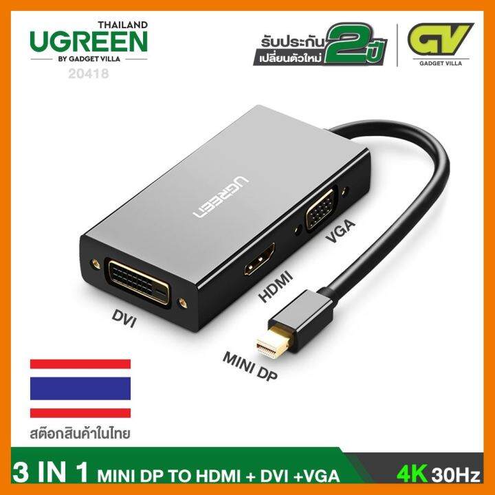 สินค้าขายดี-ใช้โค้ด-gadgjan20-ลดเพิ่ม-20-ugreen-20418-mini-displayport-to-hdmi-dvi-vga-adapter-ใช้ต่อภาพขึ้นจอ-4k-mini-dp-ที่ชาร์จ-แท็บเล็ต-ไร้สาย-เสียง-หูฟัง-เคส-ลำโพง-wireless-bluetooth-โทรศัพท์-usb