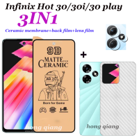 (3 In 1) สำหรับ Infinix 30i ร้อน30เล่นร้อน30เล่นเซรามิคอารมณ์ป้องกันหน้าจอกระจก + ฟิล์มกล้อง + ฟิล์มด้านหลัง