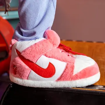 Jordan Look-Alike Sneaker Slippers - Comfy Warm Indoor Plush Kicks For  Lounging - Non-Slip Sole, Funny