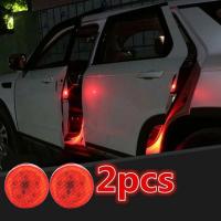 2 PCS Car Door Lights LED Car Opening Door Safety Warning Anti-collision Lights Red 3V Strobe Flashing Alarm Lights Universal Bulbs  LEDs HIDs