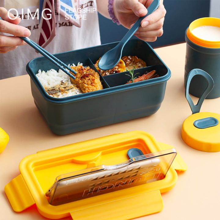 OIMG 1400ML Lunch Box Container Microwave Oven Heating Japanese-Style ...