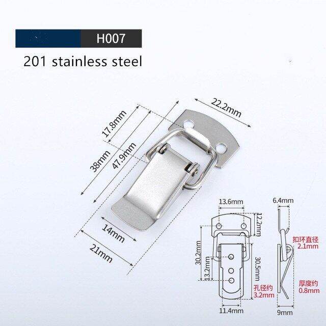 1ชิ้นกล่องสลับเหล็กกล้าไร้สนิมฝาล็อคฮาร์ดแวร์หัวเข็มขัดสปริงโหลดสลักล็อกสลับเครื่องมือเลื่อน