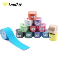 CoolFit Kinesiology Tape Athletic Recovery Elastic Tape Kneepad Muscle Pain Relief Knee Pads Support for Gym Fitness Bandage