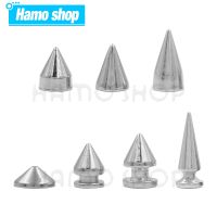 50 ชิ้น/เซ็ตกรวยเงินสกรู Rivets Bullet Spikes Studs DIY หัตถกรรมหนังเสื้อผ้า Punk สำหรับกระเป๋ารองเท้า Handcraft-Giers