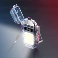 Waterproof Double Arc Plasma Lighter Lighting Mode COB Light Type C Rechargeable Electric Lighter Night Light Windproof Men