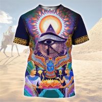 (All sizes are in stock)   Unisex 3D short sleeve printed goddess and goddess of Ancient Egypt  (You can customize the name and pattern for free)