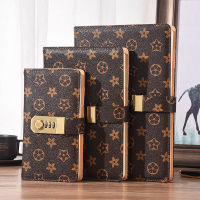 Luxury European Style Retro Lock Notebook PU Hard Cover Password This Week Notepad Diary Planner Writing Book A5 A6 B5