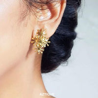 Aztique ต่างหูเงินแท้ ดาว Star Earrings Gift Jewelry ต่างหู ss