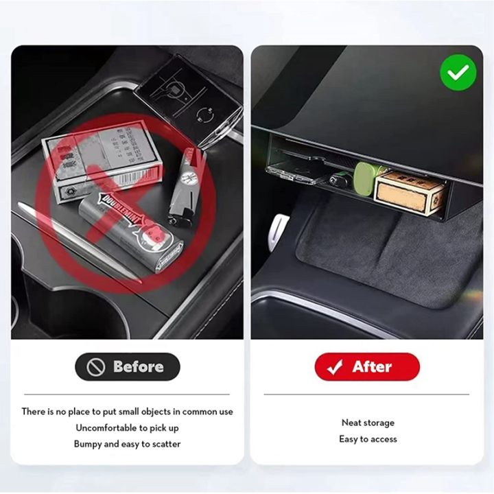 under-screen-storage-organizer-box-for-tesla-model-3-model-y-2021-2023-kits-key-card-gadget-storage-large-space
