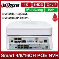 Dahua 4/8/16 Channel Poe เครื่องเล่น DVR ระบบรักษาความปลอดภัย Imou CCTV ระบบตรวจจับใบหน้าอัจฉริยะ NVR4104-P-4KS2 NVR4108-8P-4KS2 Onvif