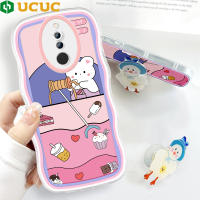 UCUC (แถมที่วาง8D) เคสโทรศัพท์สำหรับ Xiaomi Redmi 10 5G Redmi 10A 10C Redmi 9C 9A Redmi8 Redmi 6A 5A 4A เคส Redmi10a สำหรับเด็กผู้หญิงเคสนิ่มลายการ์ตูนปลอกกันกระแทกกระต่าย