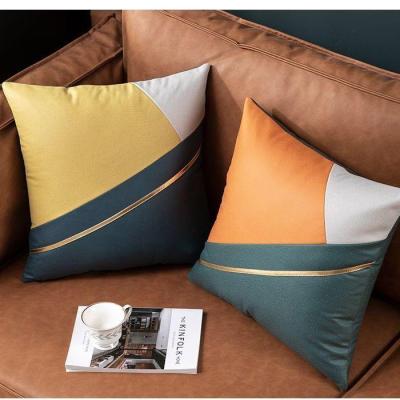 【SALES】 American technology cloth pillow houndstooth splicing cover European sofa lumbar bedside large