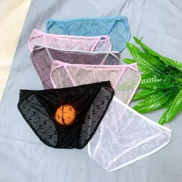 Mens Sissy Underwear Lace Thong Enhance Pouch Bikini Hollow Out Briefs  Pants Botao