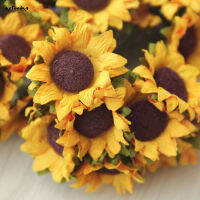 SUC 100pcs Homemade Sunflower Simulation Paper Sunflower For DIY Wedding Party Home Decorations