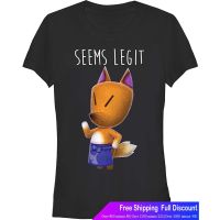 Nintendo Womens Seems Legit Animal Crossing Crew Neck Graphic T-shirt Mens Nintendo T-shirt