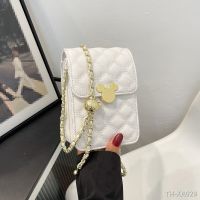 ♨ Womens shoulder mobile phone bag cross-border PU soft leather texture messenger fashion embroidery thread diamond chain small