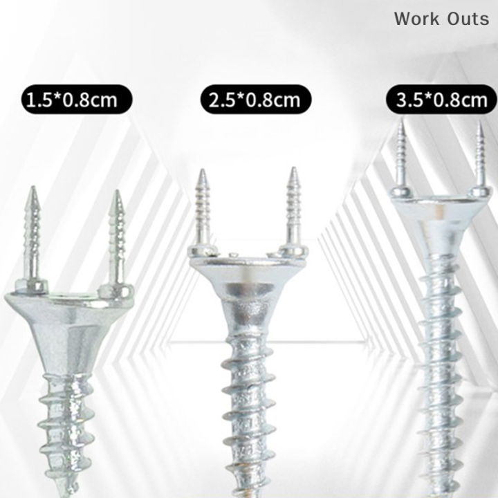 ตะปูราคาถูกไร้รอยต่อ50ชิ้น-ตะปูหัวเดียวสกรูสองหัวตะปูไร้รอยต่อแผ่นกระดานไม้แข็งแรงสลักเกลียวรักษาความปลอดภัยแบบพิเศษที่มองไม่เห็น