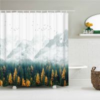 Scenery 3d Bathroom Curtains Natural landscape Printed Shower Curtains With Hooks Home Decoration Waterproof Fabric Bath Screen