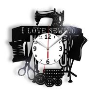 I Love Sewing Vintage Wall Clock Handmade Vinyl Record Wall Clock Wall Watches Sewing Machine Series Art Wall Decor For Room