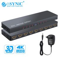 【CW】 eSYNiC Splitter 1 in 8 Out Support Ultra HD 4K/2K 30Hz 3D 1080P Resolution with PC Player xBox 360 Used at Home Theater