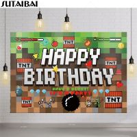 bjh☄ஐ✽  Game Birthday Backdrop for Boys Background Wall Decoration Photo Booth Photophone