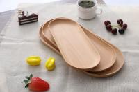 Oval Natural Wood Serving Tray Coffee Cake Fruit Tray Dishes Wooden Snack Cheese Plate Decorative Tray