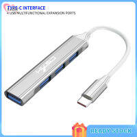 USB ฮับ4ฮับ USB พอร์ต USB บางมินิอะแดปเตอร์ข้อมูลดองเกิลมีพอร์ตพร้อมสายเคเบิลสำหรับแฟลชไดร์ฟเครื่องพิมพ์แล็ปท็อป PC