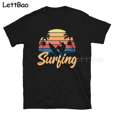 Surfing Retro Vintage Funny T Shirt Graphic Print Tshirt Cotton Shirt Tshirts Male Clothes Grunge 100% Cotton Gildan