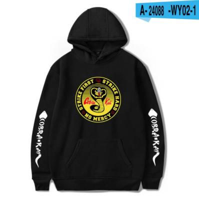 Autumn Hoodie COBRA KAI Hoodies Sweatshirts Harajuku Hip Hop Hooded COBRA KAI Casual Popular Black pullovers Size XS-4XL