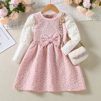 Humor Bear Girl Dress Autumn  Puff Sleeve Lace Princess Dress Flowers Birthday Party Dress For 3-7Y  by Hs2023