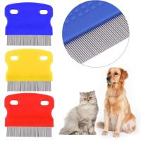 2PCS Flea Comb For Cat Dog Pet Stainless Steel Comfort Flea Hair Grooming Tools Deworming Brush Short Long Pets Hair Fur Remove Brushes  Combs