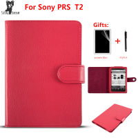 PU Leather Cover Case for Sony Prs T2 funda cover for sony t2 case magnetic case for Sony prs-t2 ebook+ Film + Stylus Pen