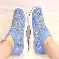 Women shoes flats Sneakers Shiny Sock shoes woman Comfortable Casual Loafers Shoes Slip On Female Vulcanize Shoes