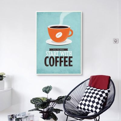 โปสเตอร์พิมพ์ผ้าใบวาดภาพกาแฟผ้าใบวาดภาพตกแต่งห้องครัวบาร์กาแฟบ้านพิมพ์ A238172ภาพฝาผนังผ้าใบ