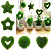 Simulation Green Potted Plant Artificial Flocking Love Star Bonsai Fake Flower Grass Ball For Home Decorations Ornaments Gifts