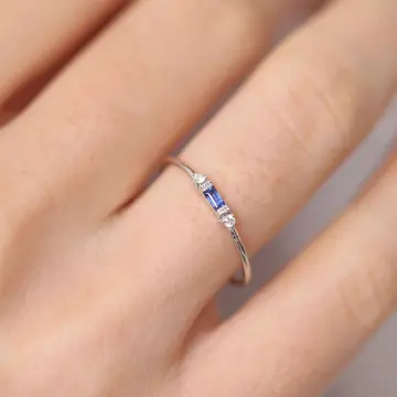 1pc Minimalist Crystal Dainty Ring Shiny Zircon Wedding Bands Women Fashion  Jewe