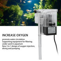 3 in 1 Aquarium Filter ปรับได้เพิ่มออกซิเจน Hang On Filter สำหรับถังปลา Aquariums 220‑240V