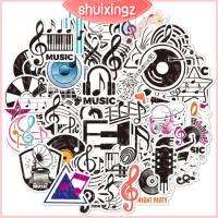 SHUIXINGZ สติ๊กเกอร์ PVC สติกเกอร์เพลงสีดำ Stiker Buku Kliping สติกเกอร์โฮโลแกรม DIY