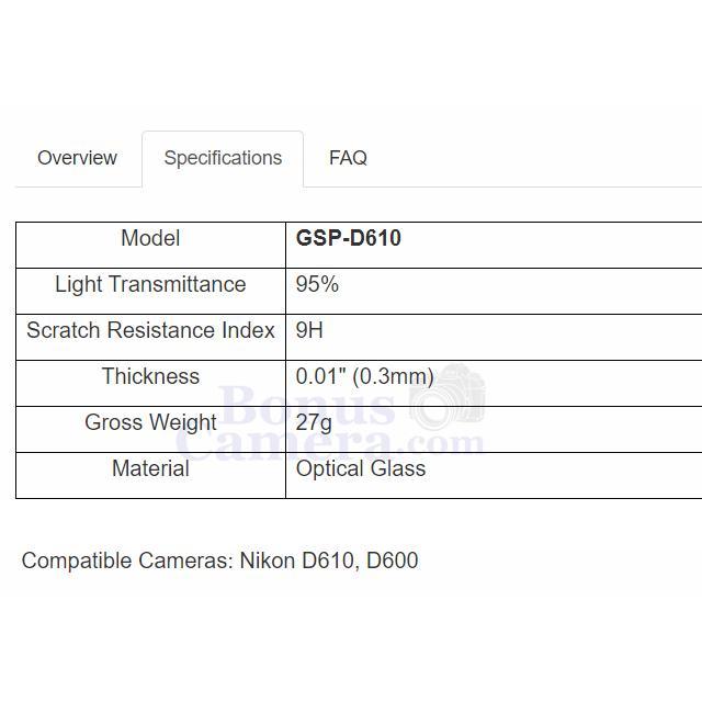 gsp-d610-แผ่นกระจกกันรอยจอ-lcd-สำหรับกล้องนิคอน-d600-d610-nikon-screen-protector