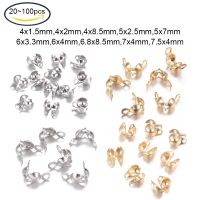 20 100Pcs 304 Stainless Steel Bead Tips Calotte Ends Clamshell Knot Cover Stainless Steel Color for Jewelry Making DIY