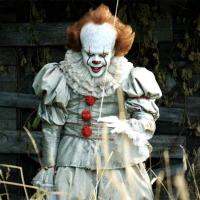 Seluruh Wajah ผ้าประดับสยองขวัญวันศักดิ์สิทธิ์ Wnywise Pennywise ตัวตลกที่กลับไปยังวิญญาณ COS สูทหน้ากากมีฮู้ดวิกปลอกหุ้มหัวไม้กอล์ฟไมโคร