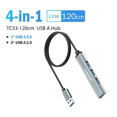 Lemorele 120cm 4Ports USB HUB OTG USB A 3.0 Adapter Multi Splitter Adapter Laptop Accessories For Xiaomi Lenovo Macbook Pro USB Hubs