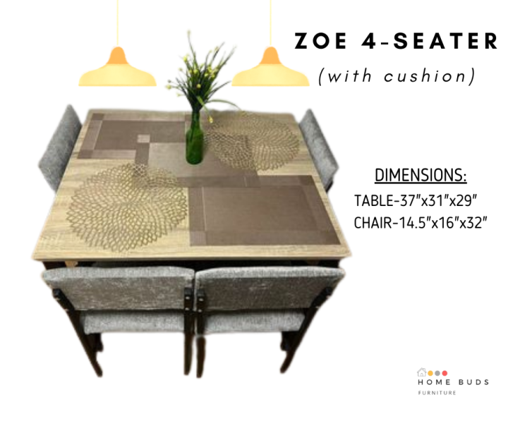 Home Buds FurnitureZOE Dining Table Set with Cushion (4&6 seater