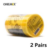 Onemix ถุงเท้าวิ่งชายเบาะบุฝ้าย2คู่ถุงเท้าระงับกลิ่นกายสำหรับเดินกีฬากลางแจ้งเดินเขาระบายอากาศสีดำ