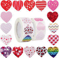 1000 Pieces Colorful Love Heart Stickers for Holiday Decorations Christmas Wedding (1 Inch / 2 Rolls)