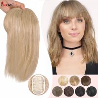 Synthetic Top Hairpiece 3 Clip In Hair Pieces Hair Extension For Women Heat Resistant Middle Part Clip In Hair Piece With Bangs