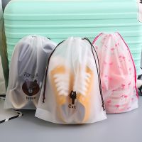5pcs Travel Storage Bags Cosmetic Transparent Plastic Storage Bag Shoe Storage Pouch Women Make up Bag Toiletry Wash Organizer