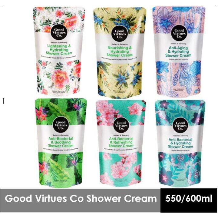 GOOD VIRTUES SHOWER CREAM 550ml/600ml Bacterial&Hydrating Anti Aging